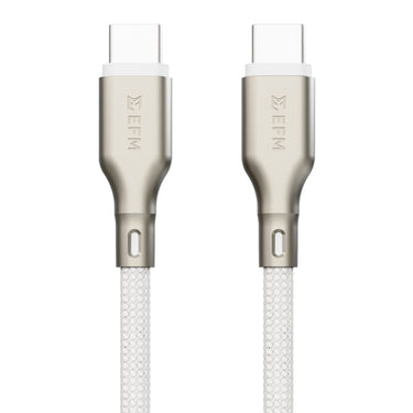 EFM USB-C to USB-C Pro Power and Data Cable with Aramid Fibre Reinforcement 1M - White